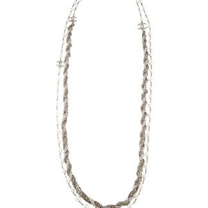 NIB 2018 Chanel Necklace Double Strand Pearl Stras
